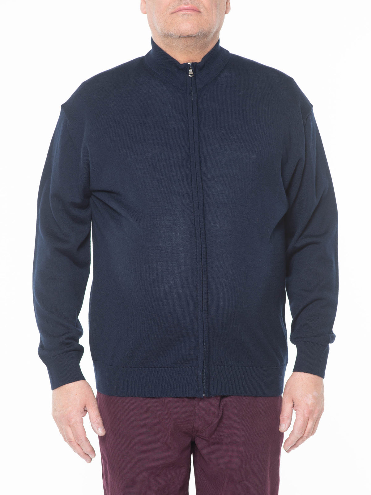 Giacca zip m.lana blu