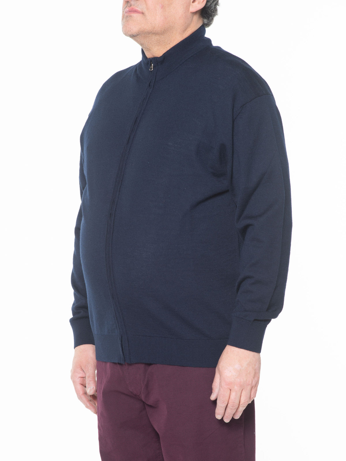 Giacca zip m.lana blu