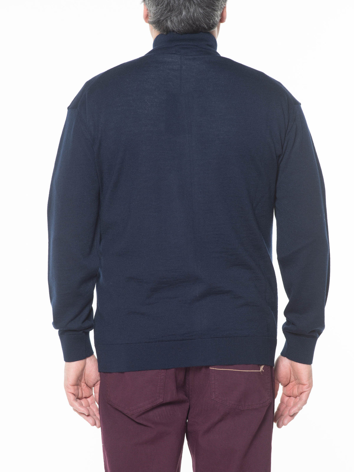 Giacca zip m.lana blu