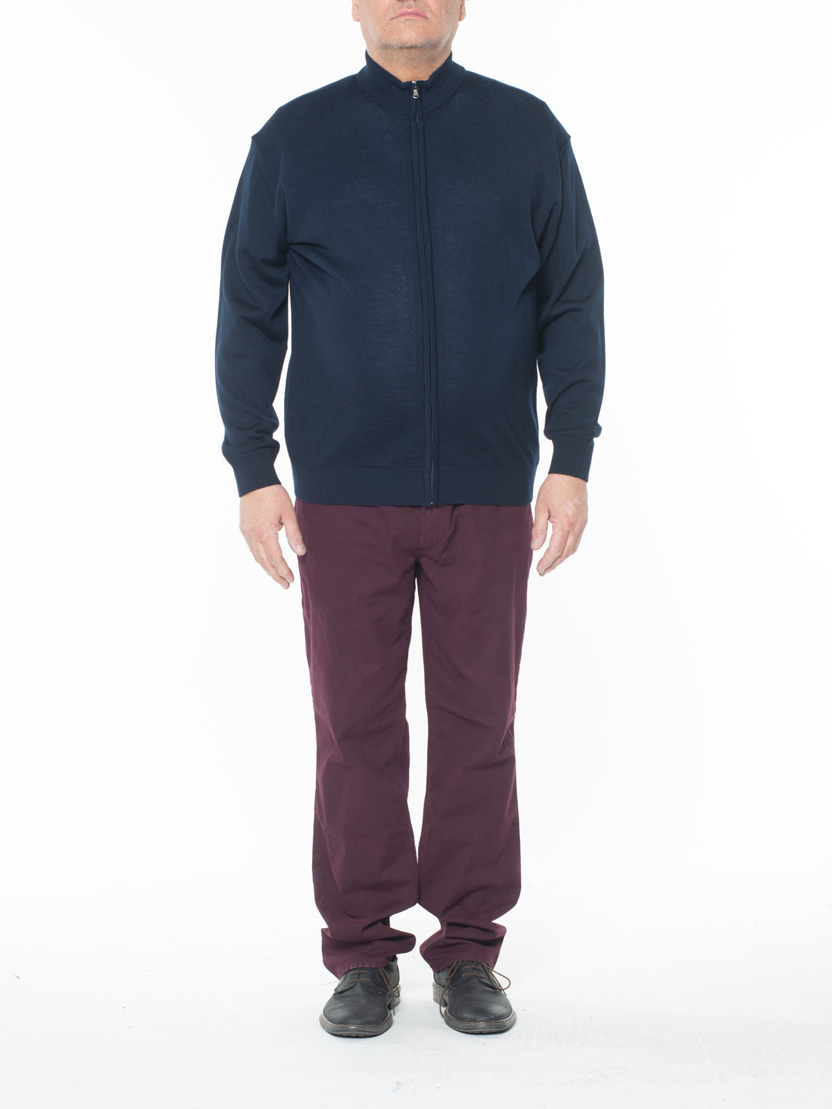 Giacca zip m.lana blu