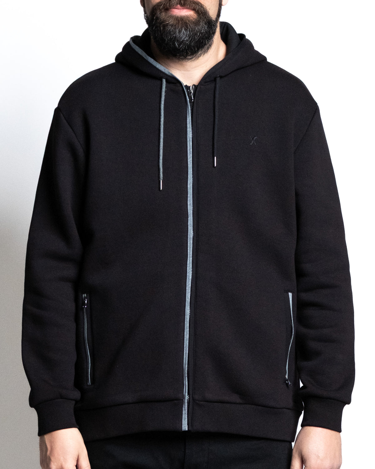 Giacca zip capp profili nero