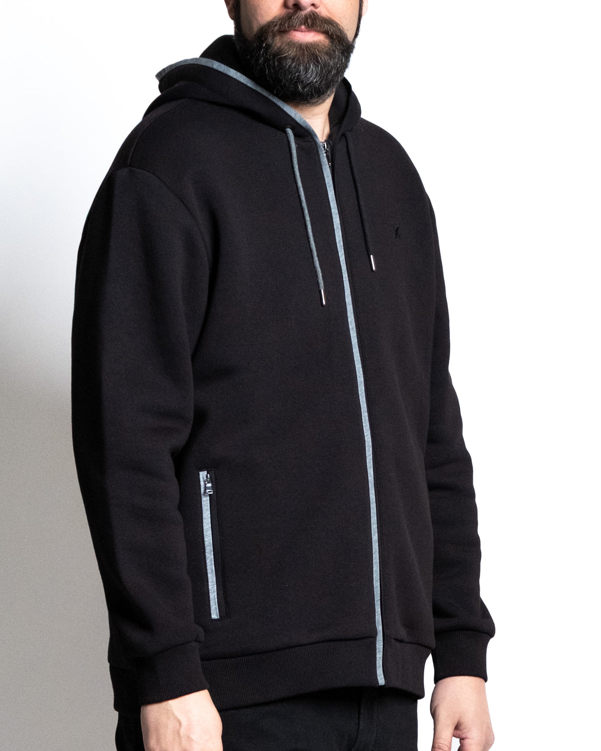 Giacca zip capp profili nero