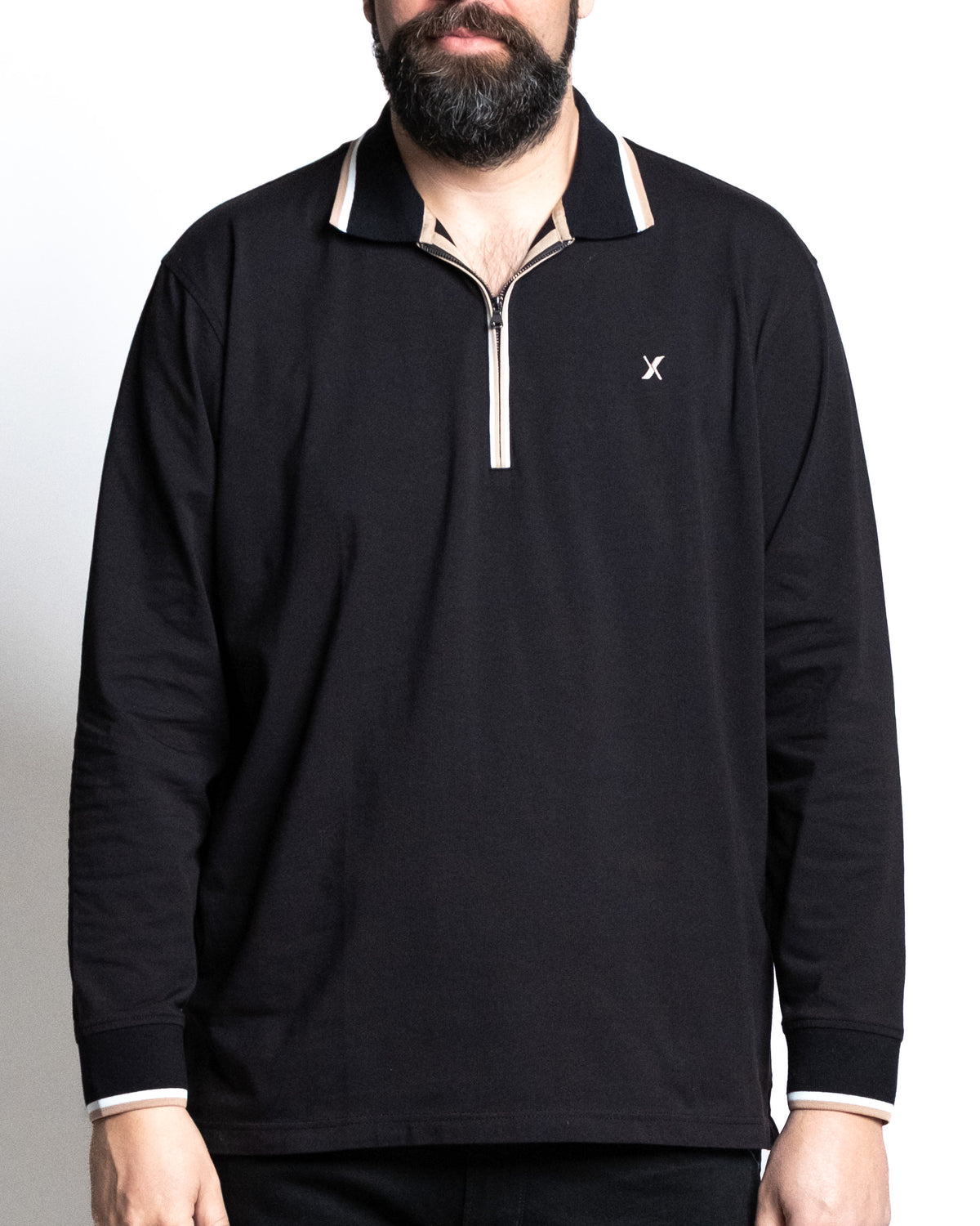 Polo zip nero