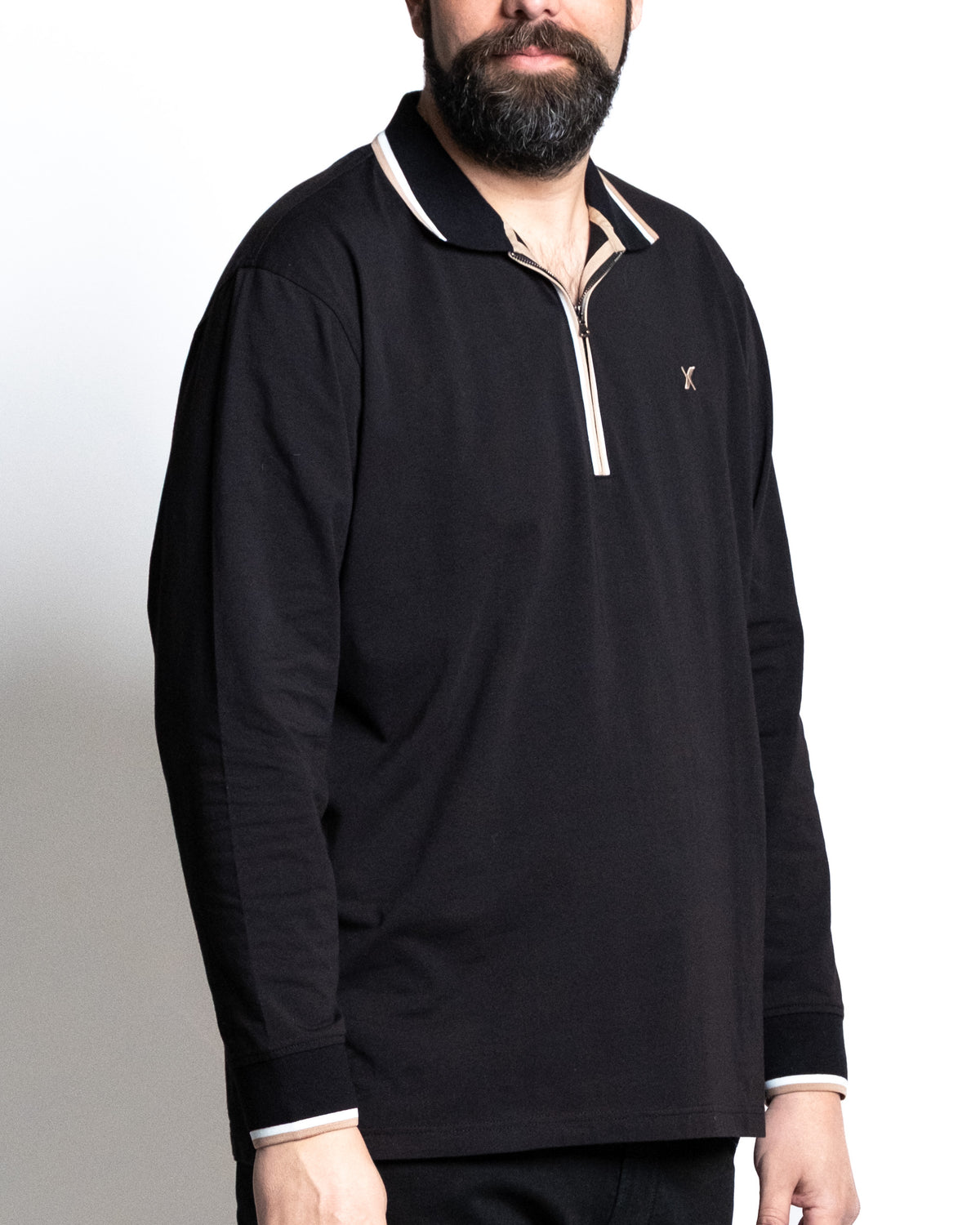Polo zip nero