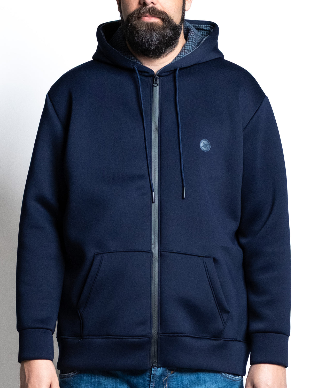 Giacca zip scuba blu