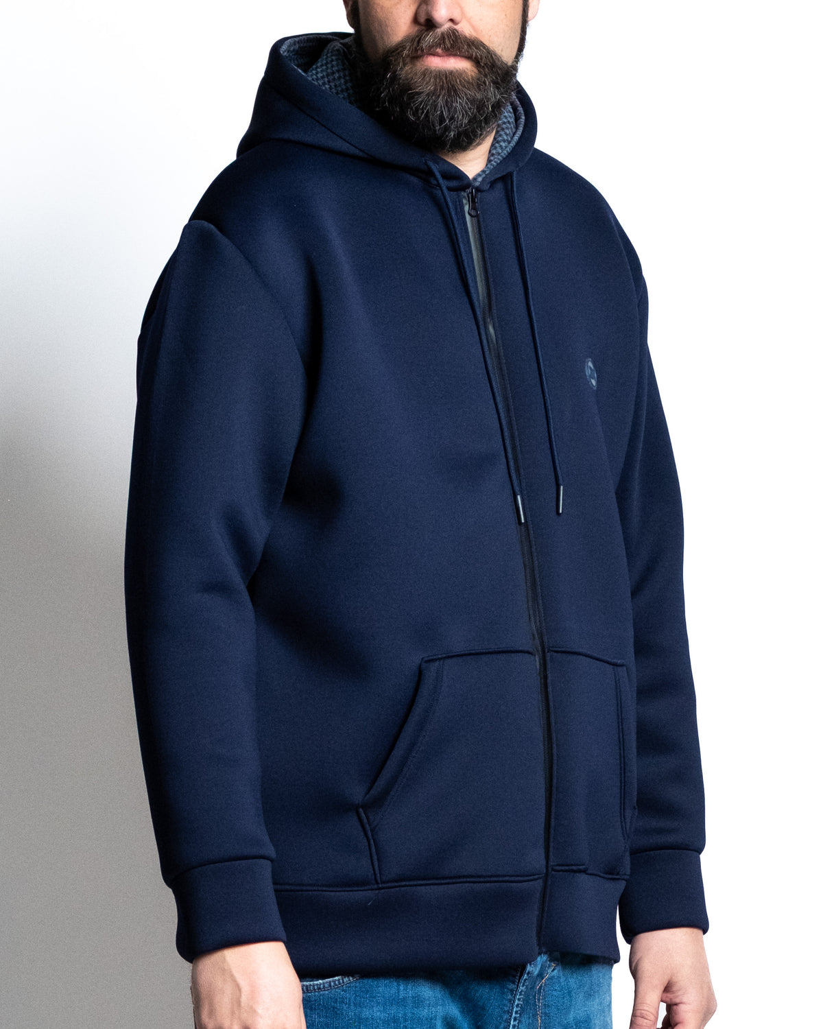 Giacca zip scuba blu