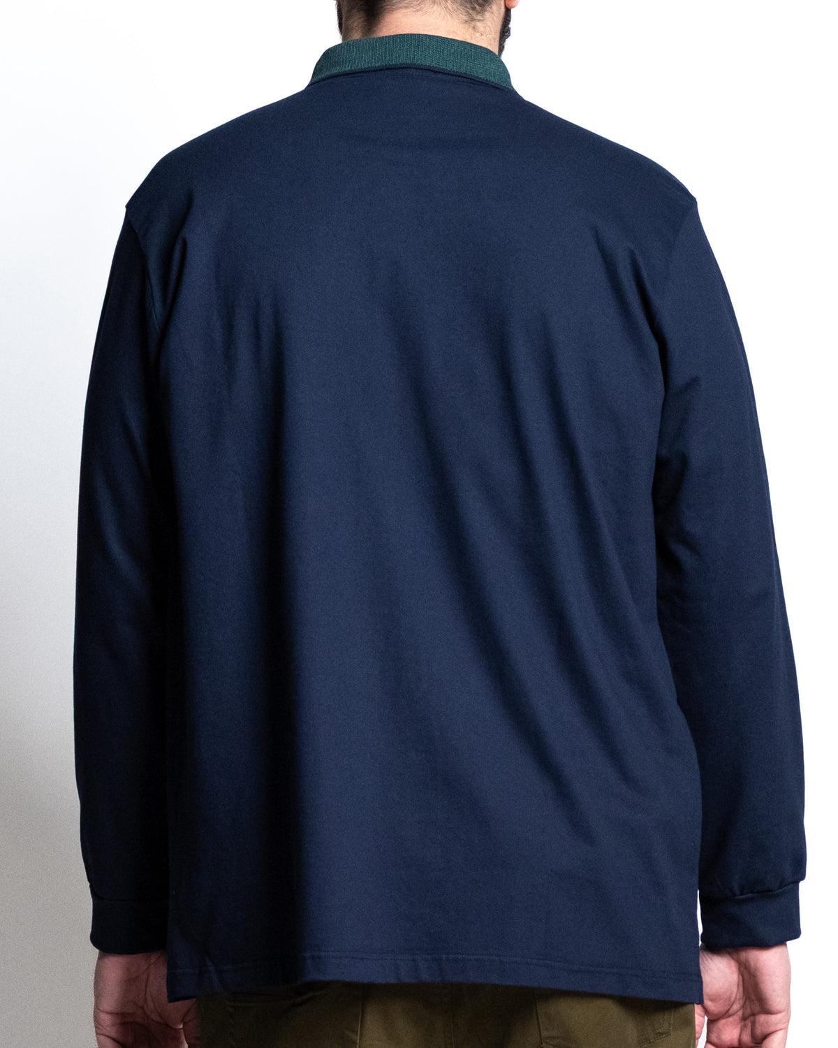 Polo piq collo cont blu
