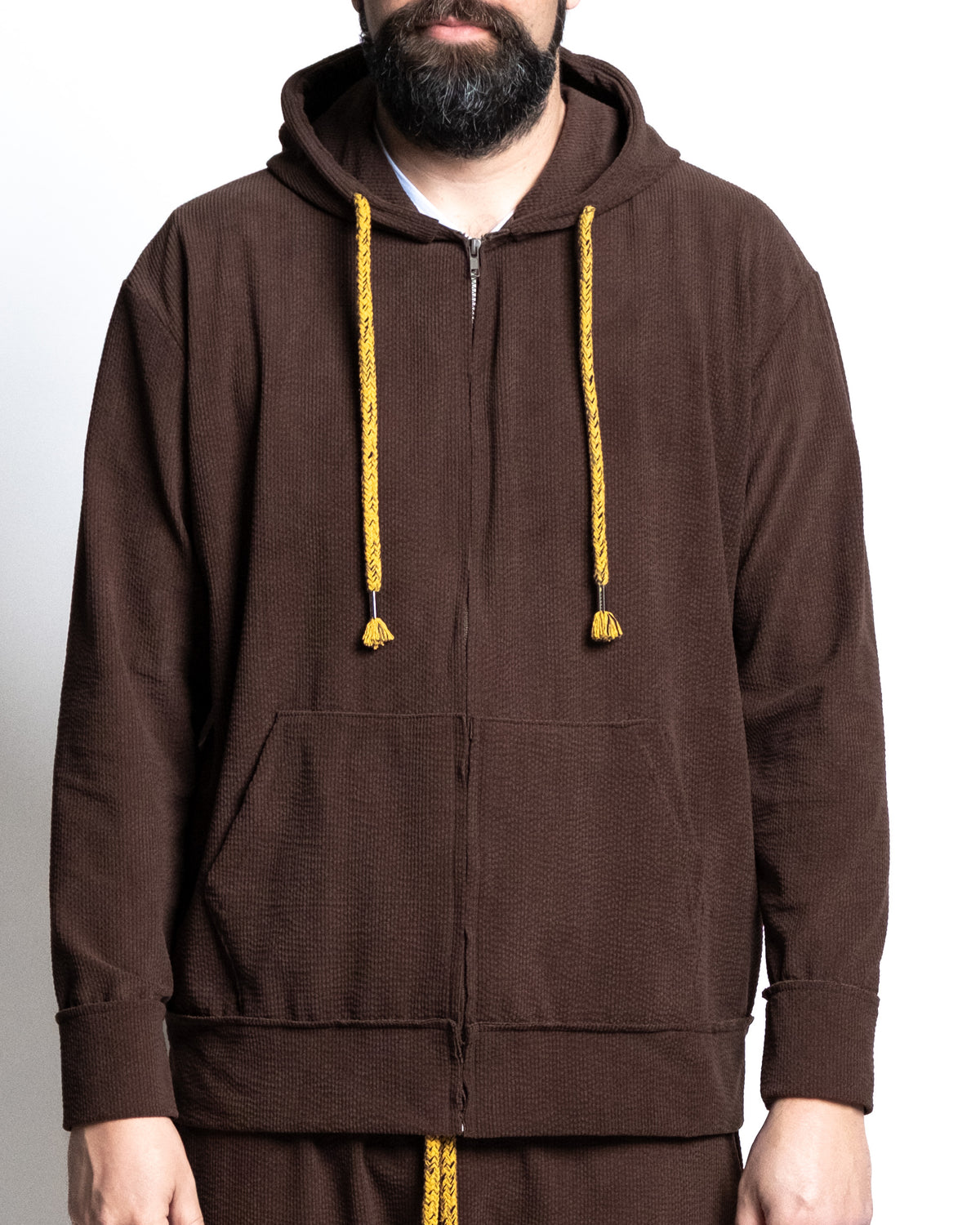Giacca zip capp rovescio moro