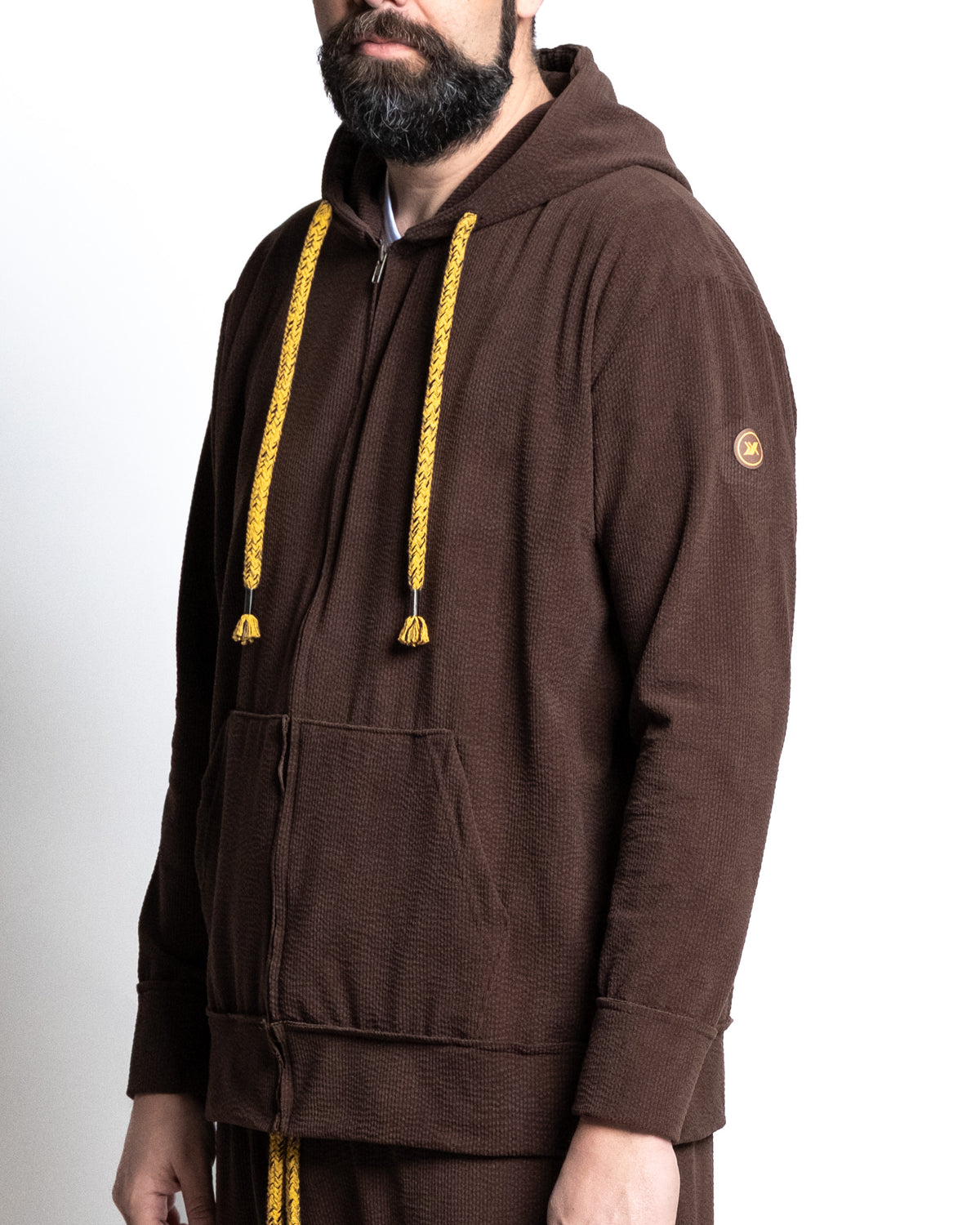 Giacca zip capp rovescio moro