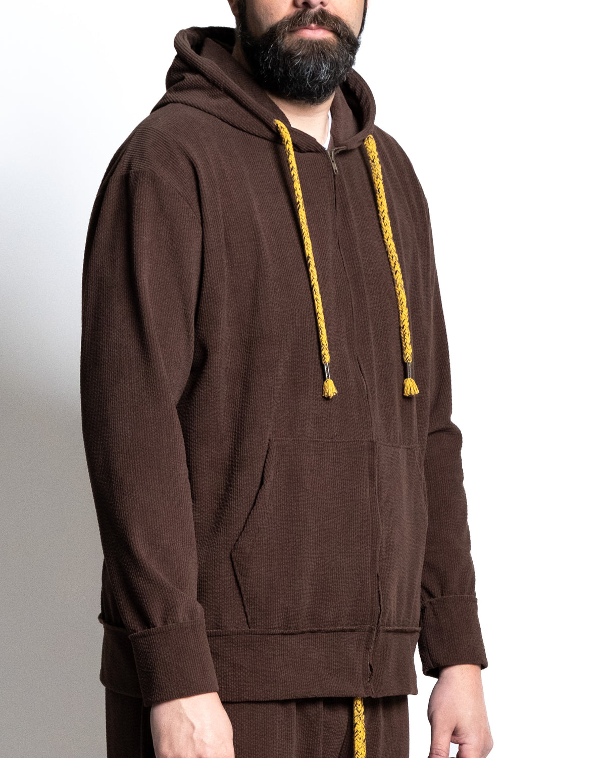 Giacca zip capp rovescio moro