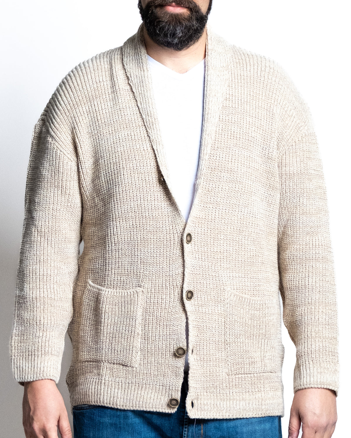 Cardigan melange sabbia