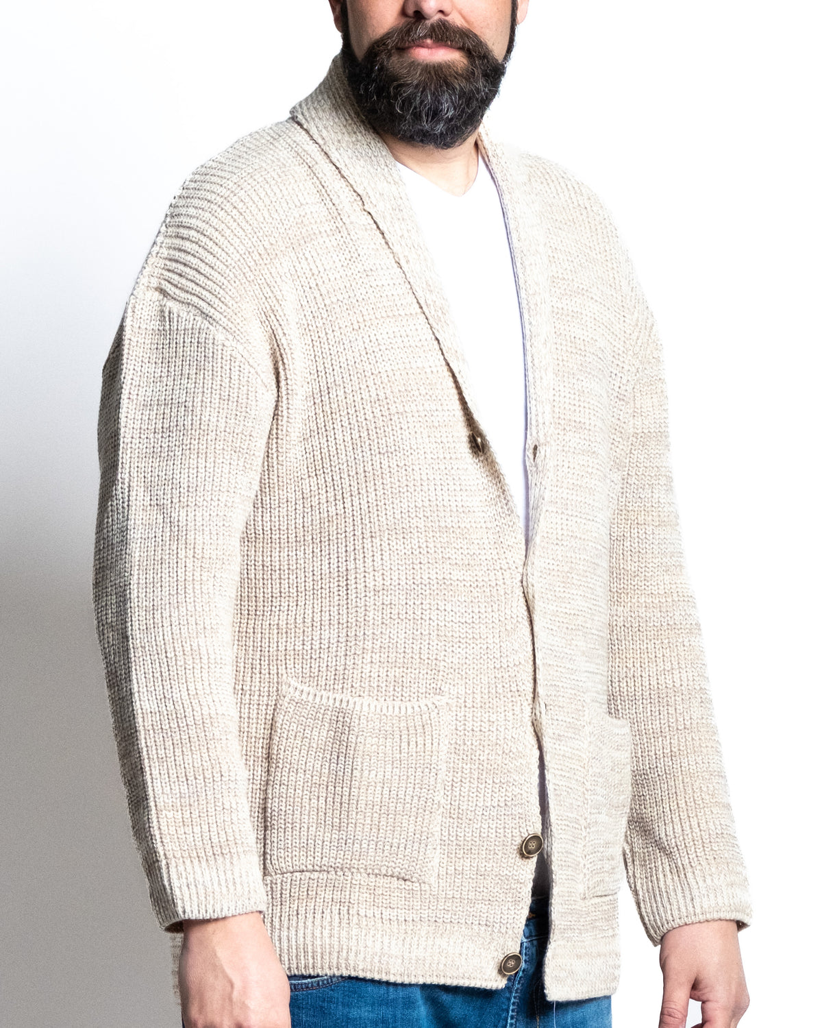 Cardigan melange sabbia
