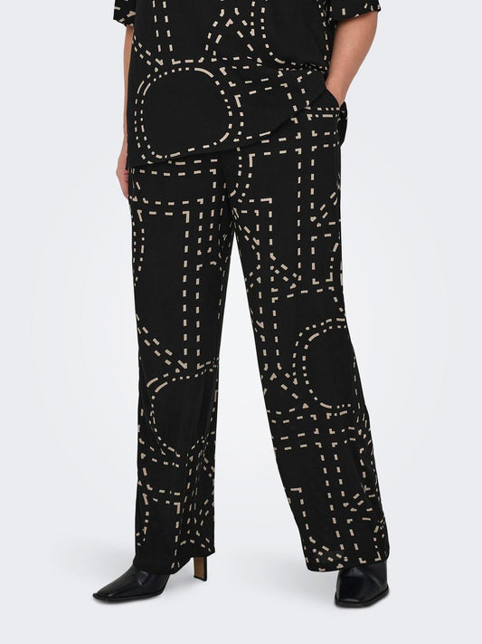 Wide printed trousers