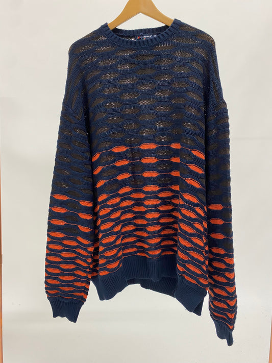 Patterned crew neck sweater