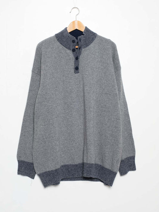 Plus size melange button sweater