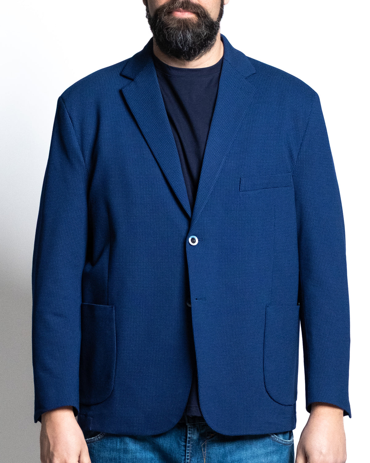 Giacca fantasia blu