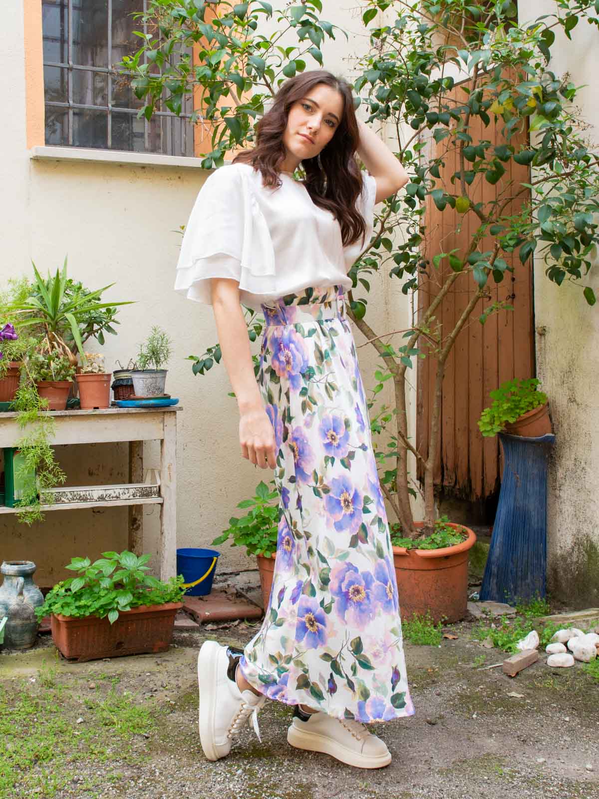 Floral patterned skirt