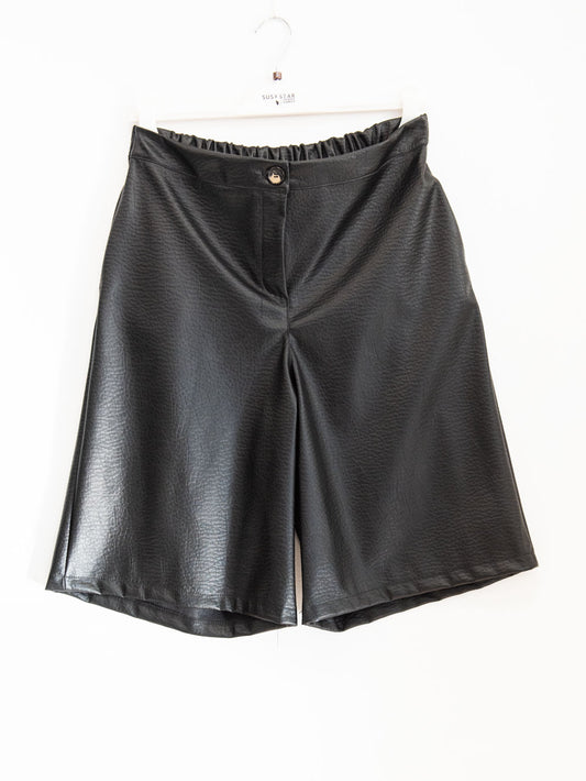 Faux leather shorts