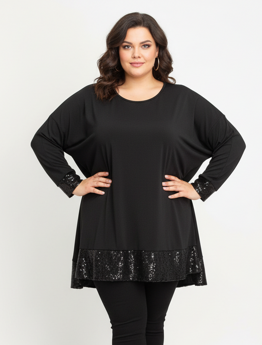 Blusa basica pailettes