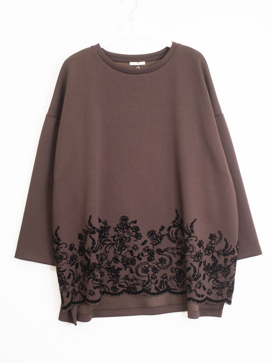 maxi felpa ricamo velluto