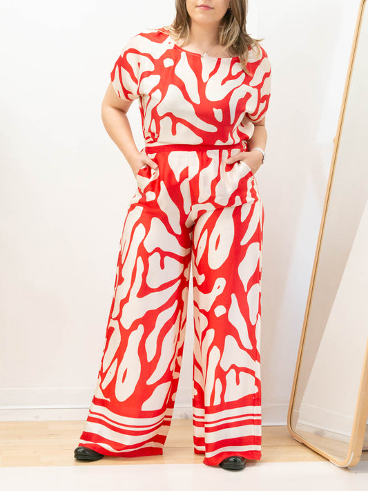 Patterned palazzo trousers