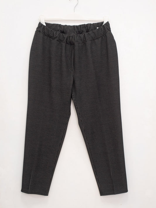 Black Milanese pinstripe trousers