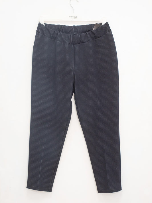 Blue Milanese stitch pinstripe trousers