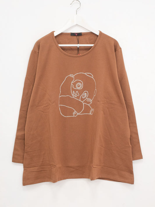 Felpa panda interno felpato Marrone