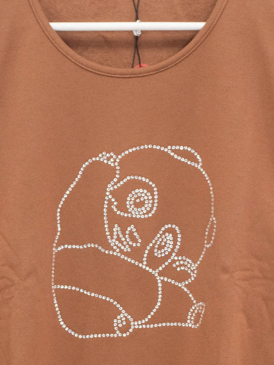 Felpa panda interno felpato Marrone