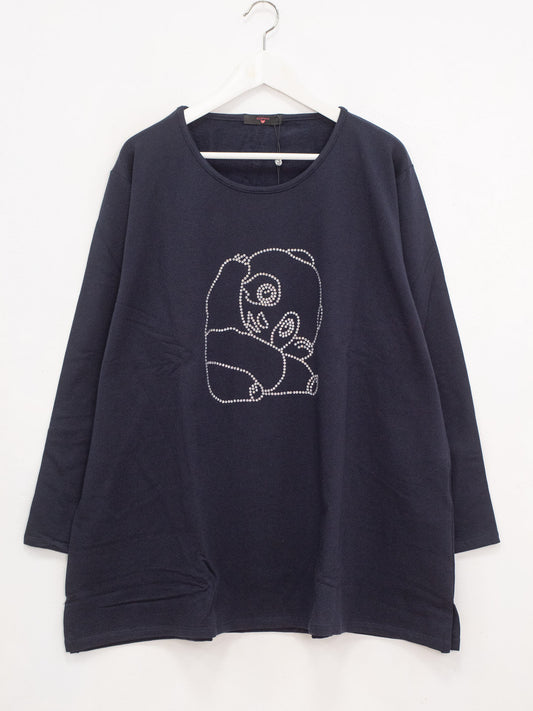 Felpa panda interno felpato Blu