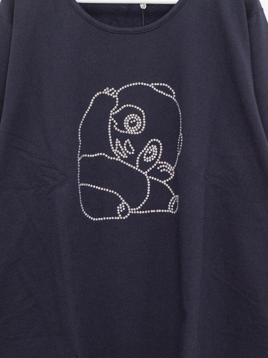 Felpa panda interno felpato Blu