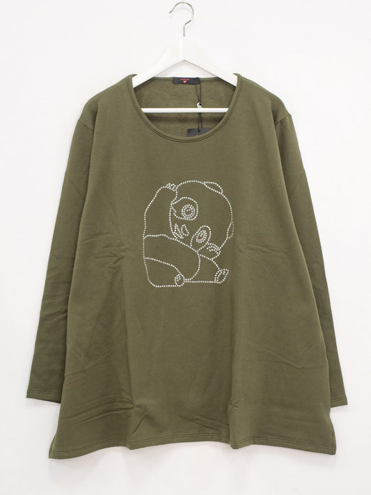 Felpa panda interno felpato Verde