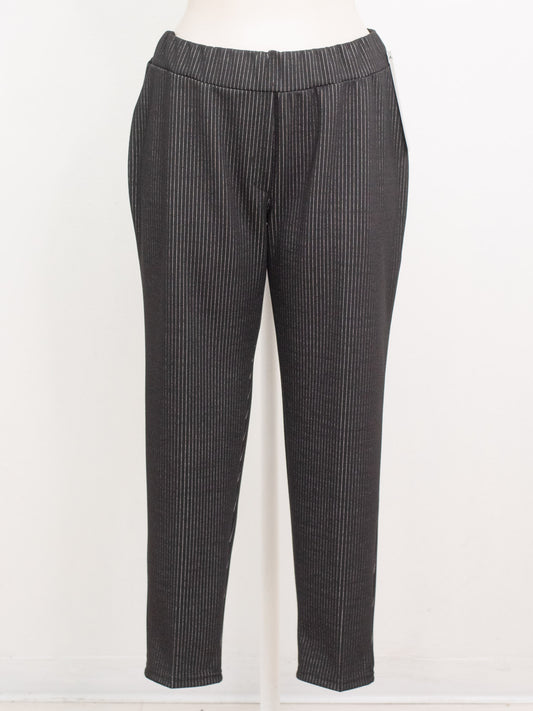 Black Milanese pinstripe trousers