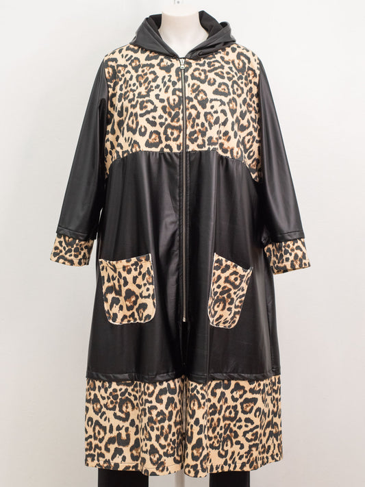 Cappotto ecopelle maculato
