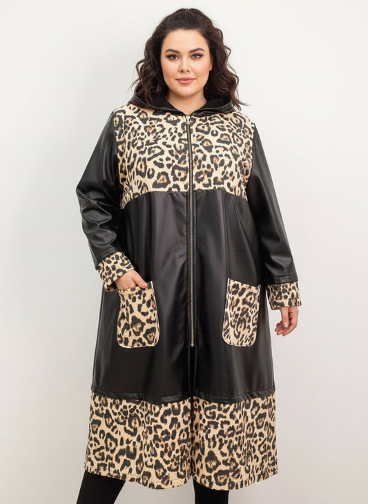 Cappotto ecopelle maculato