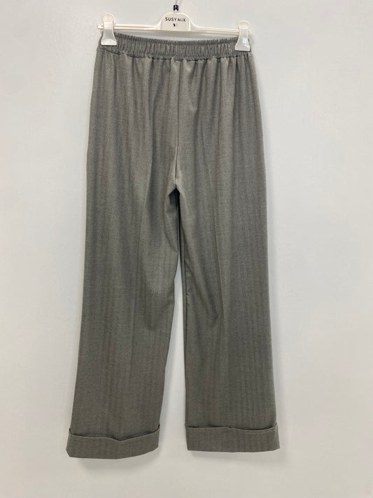 Palazzo trousers with cuffs