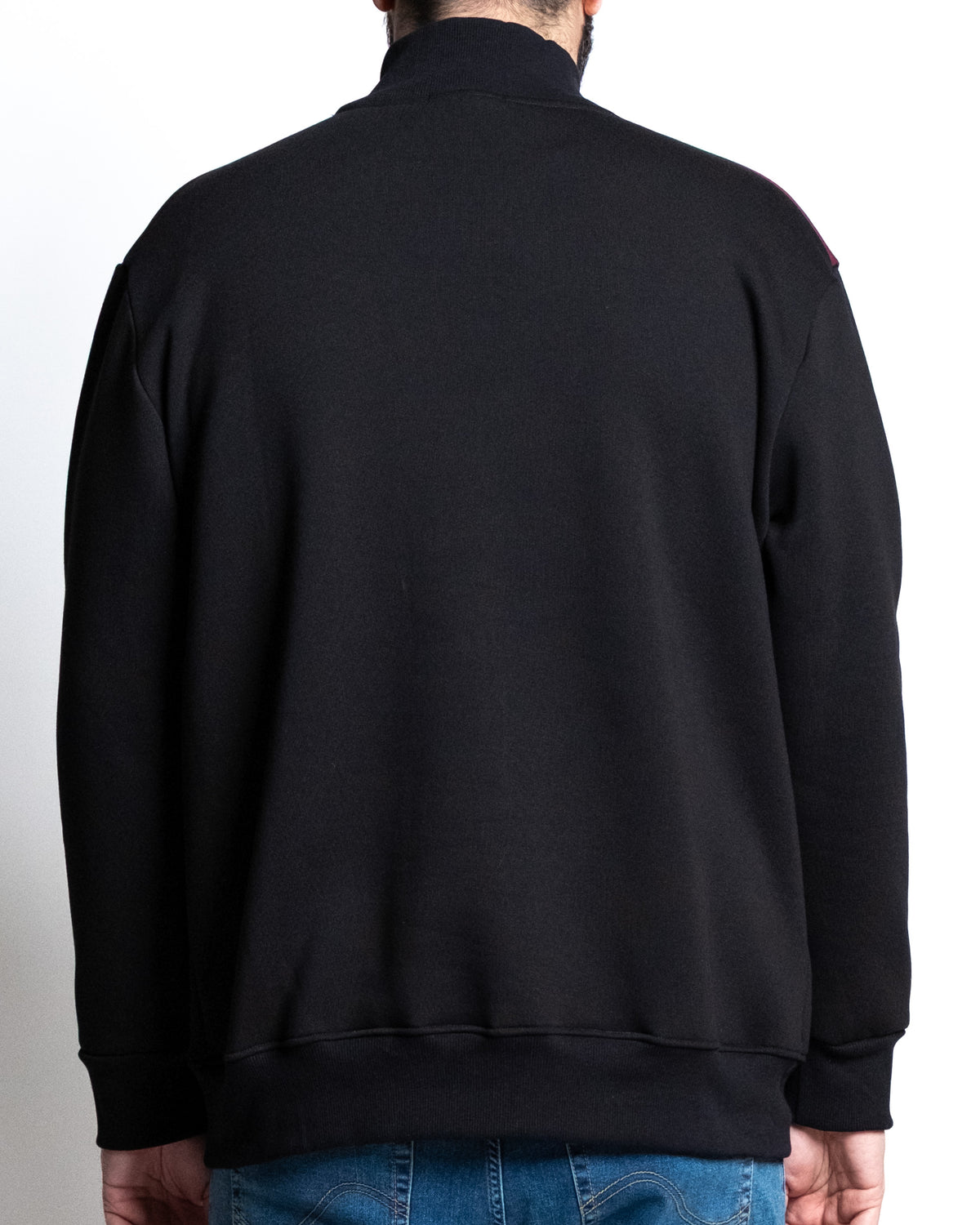 Felpa full zip blockcolor nero