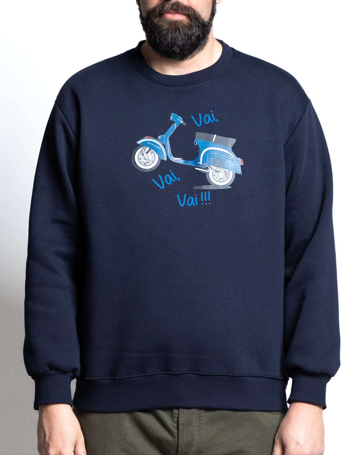 Felpa girocollo vespa blu