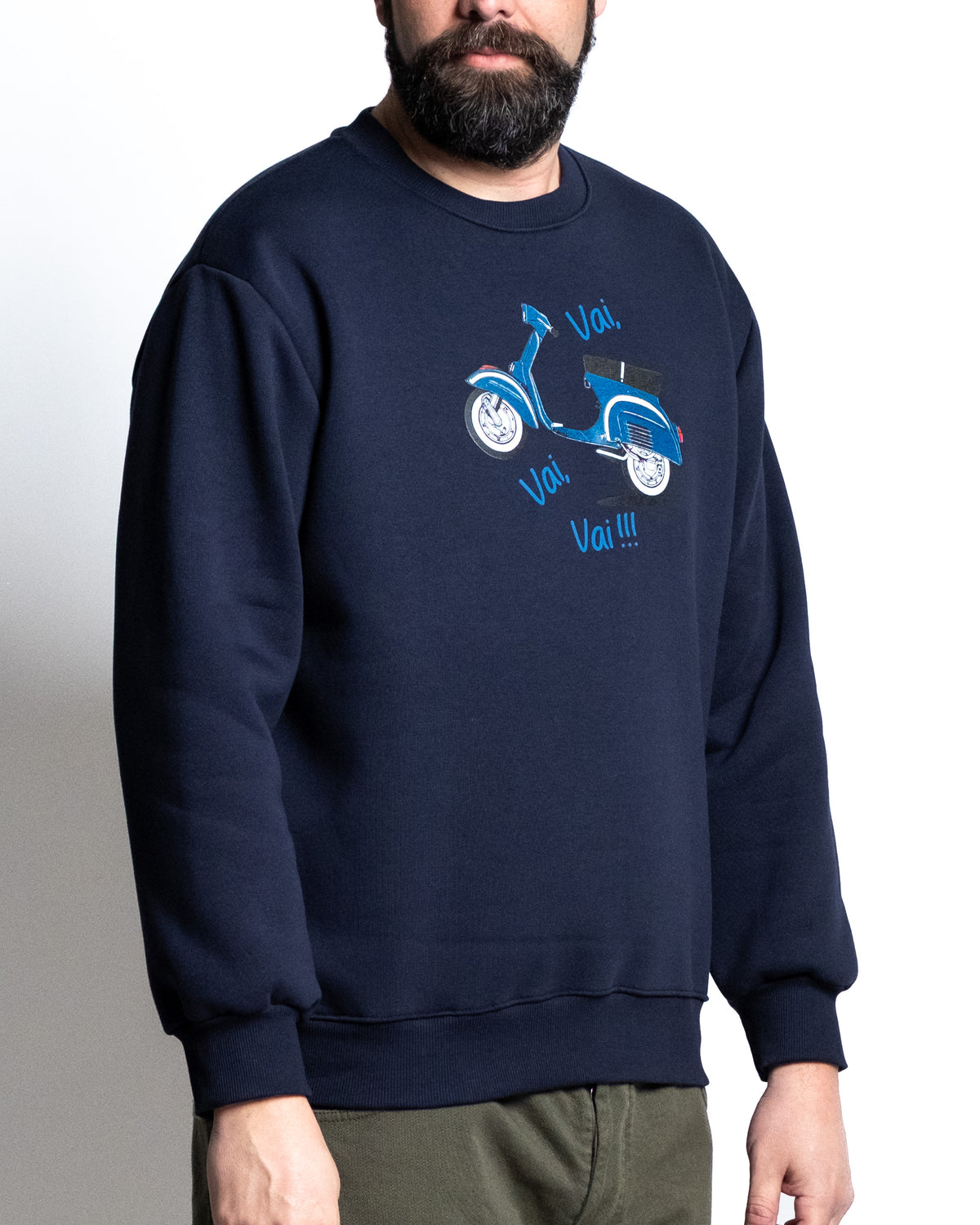 Felpa girocollo vespa blu