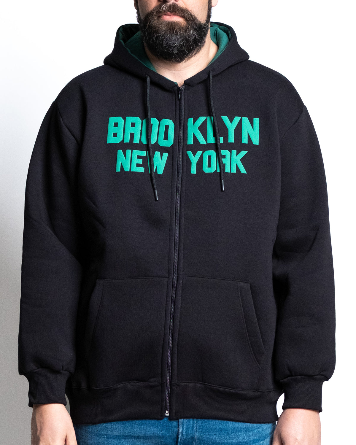 Felpa full zip capp. brooklyn nero