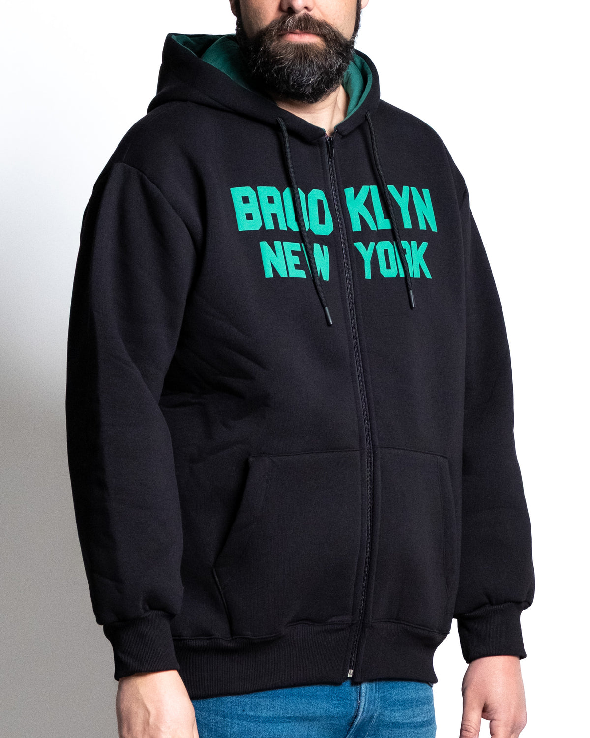 Felpa full zip capp. brooklyn nero