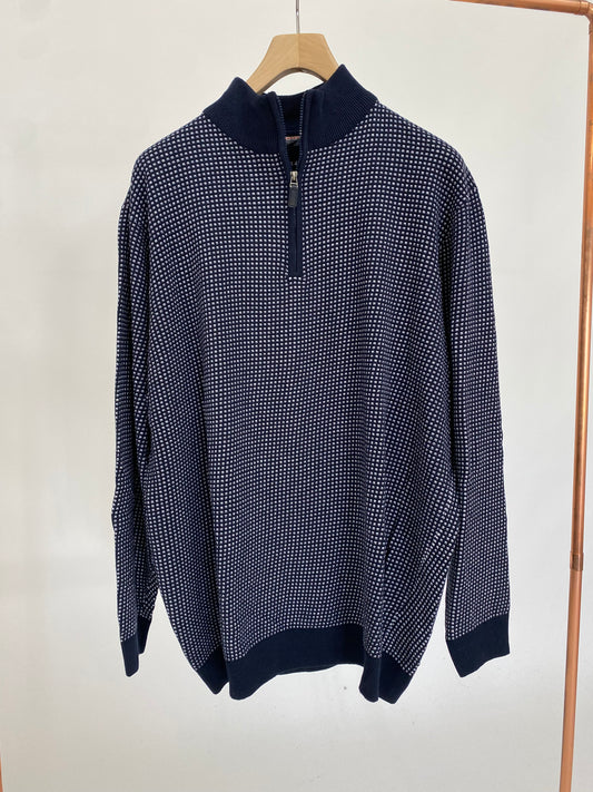 Lightweight cotton zip-up sweater