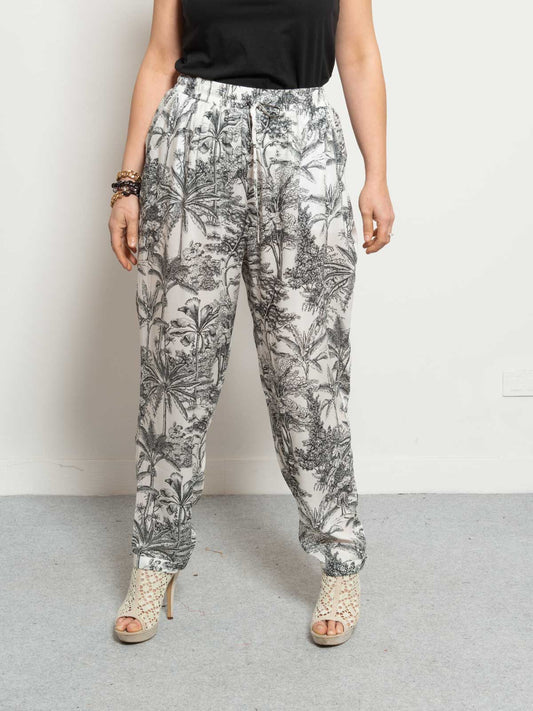 nature patterned trousers
