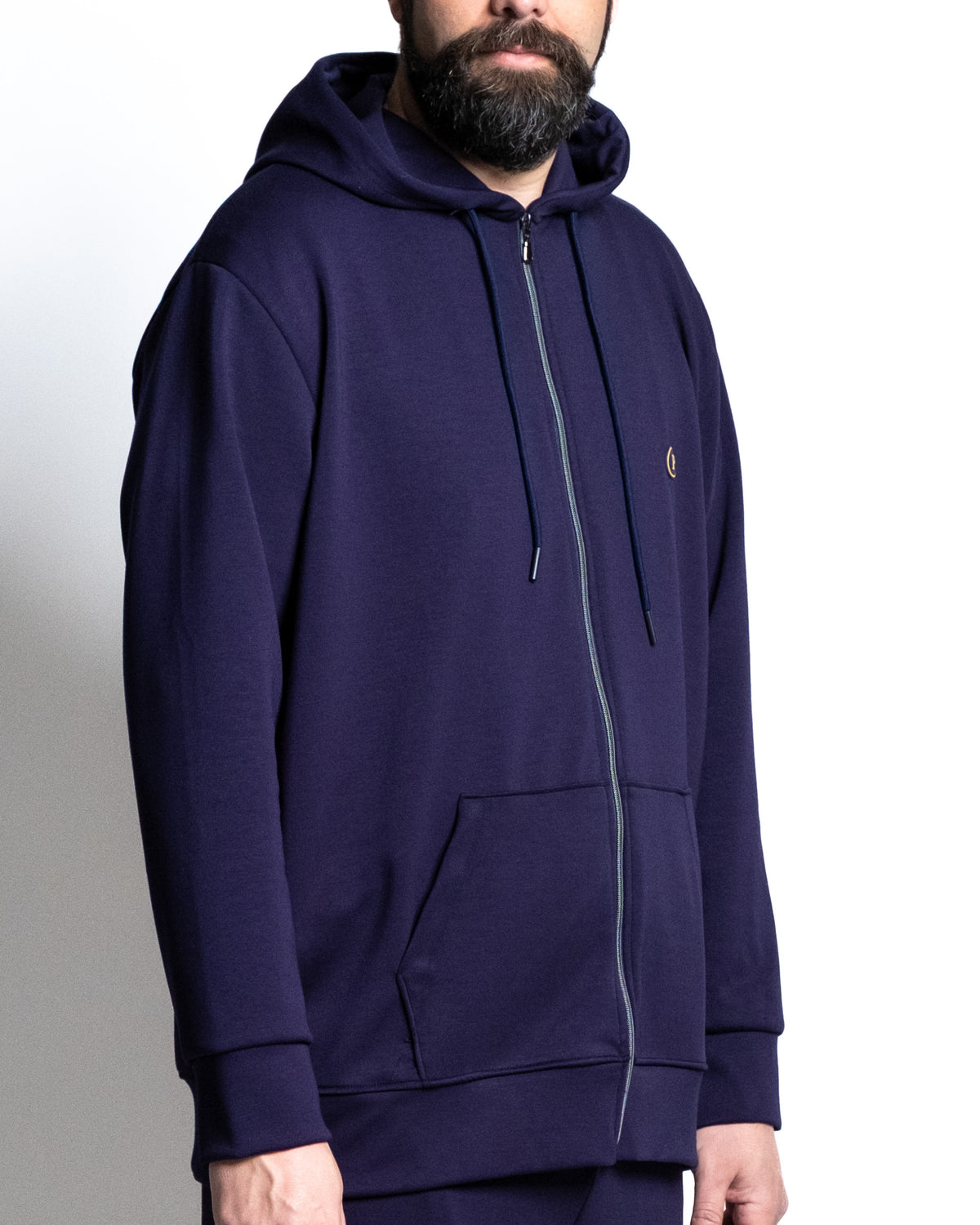 Giacca zip capp modal blu