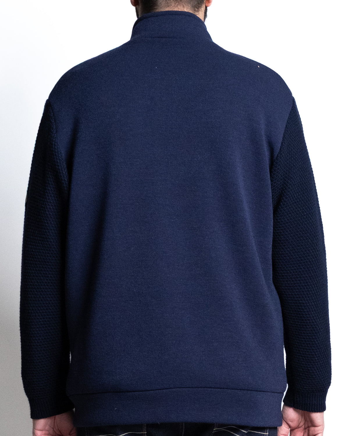 Giacca zip ins maglia blu