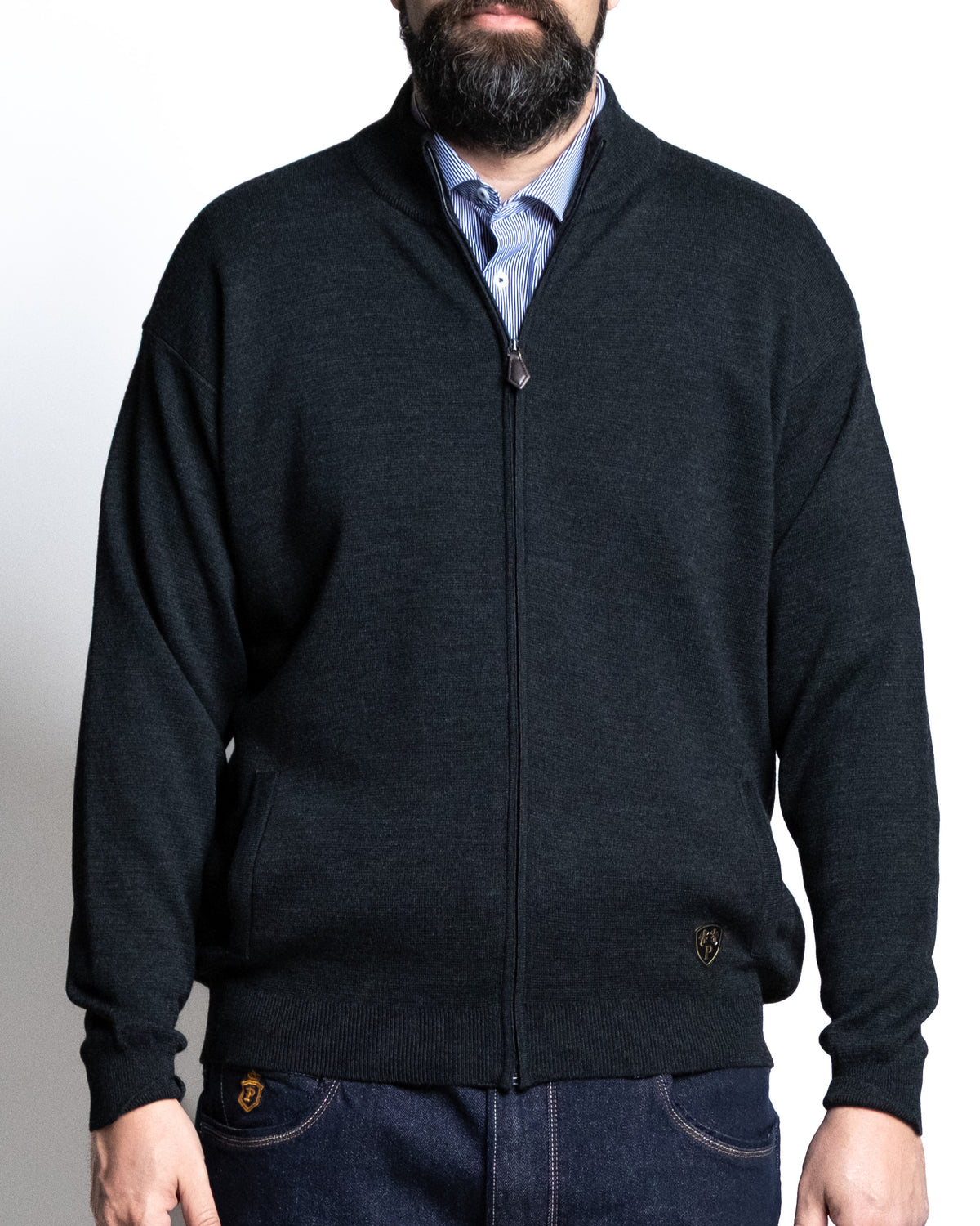 Giacca zip antracite