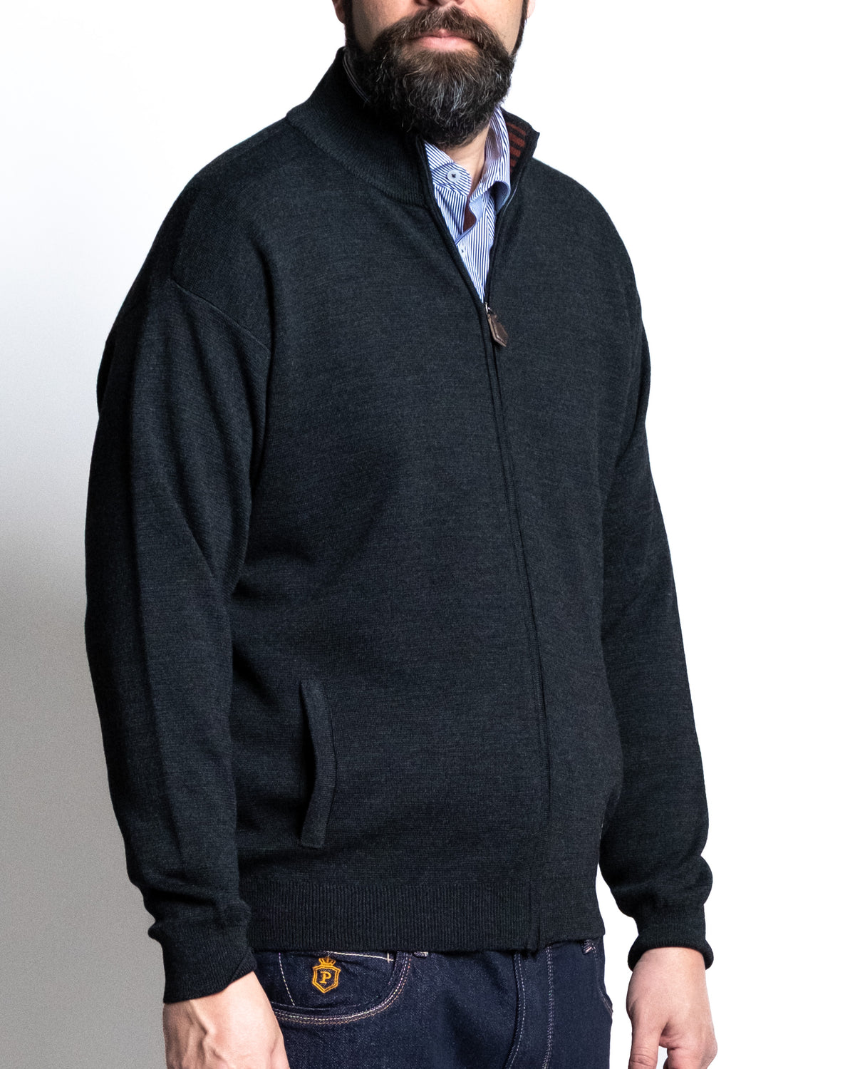 Giacca zip antracite