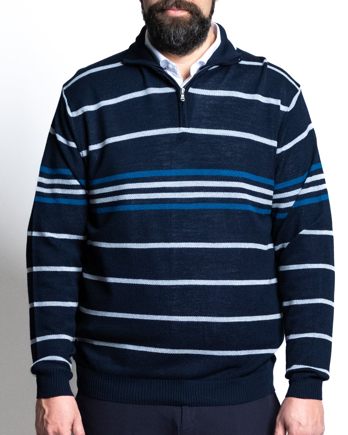 Lupo zip rigatore blu