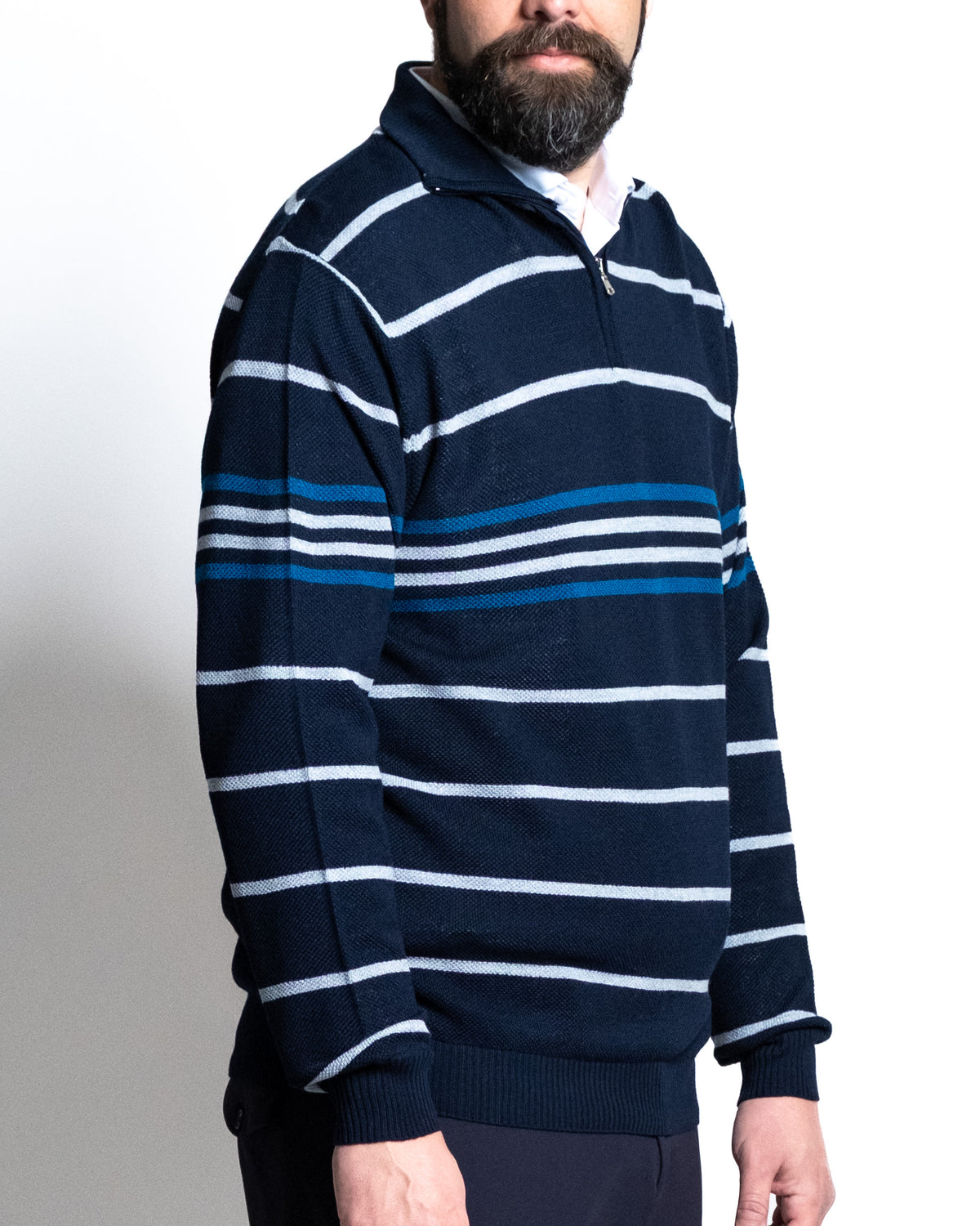 Lupo zip rigatore blu