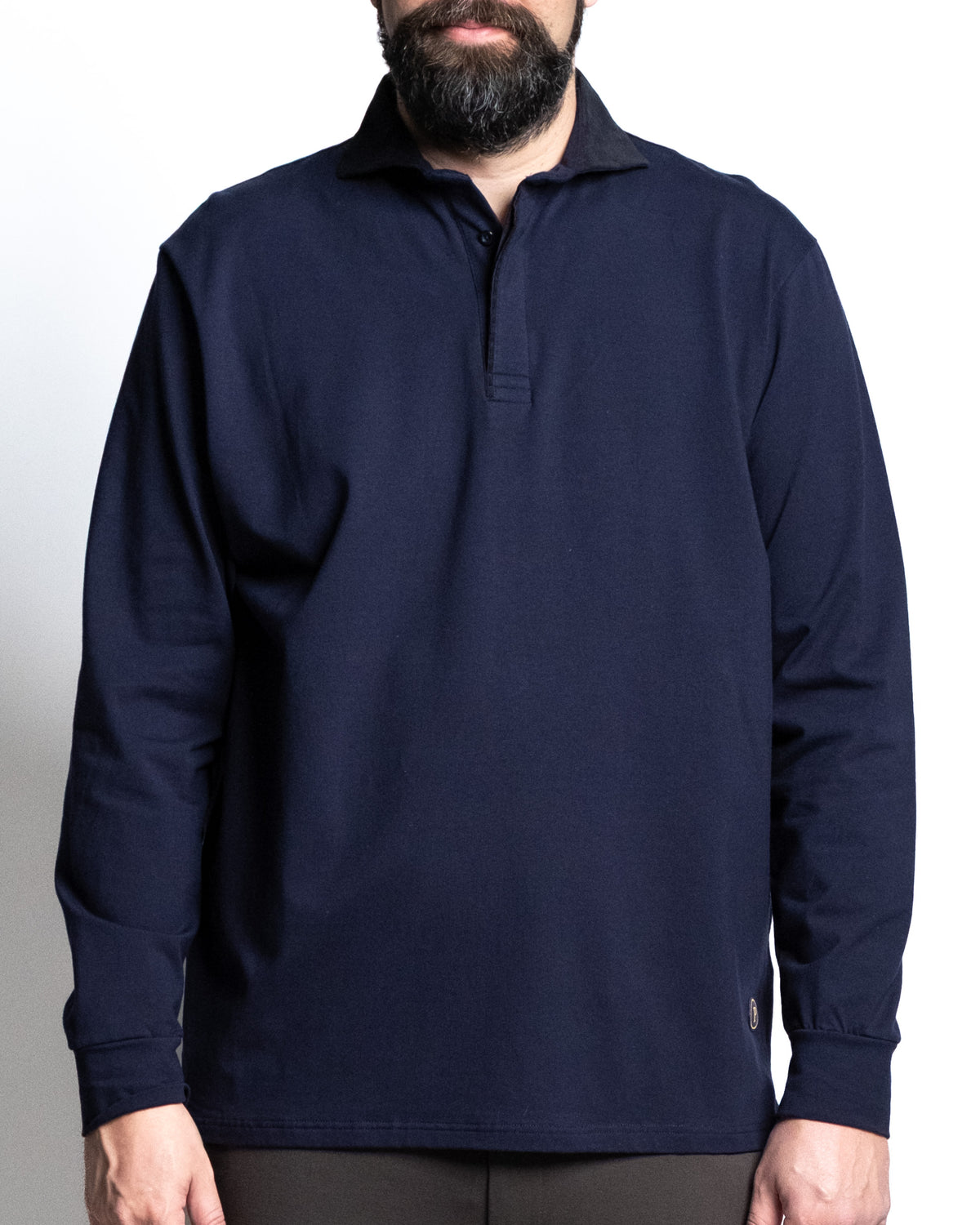 Polo ml collo velluto blu